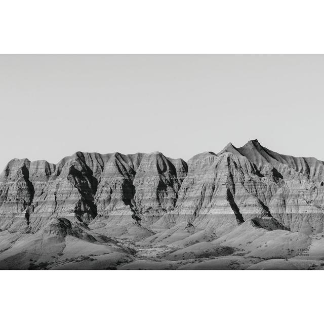 Badlands BW Crop - Wrapped Canvas Art Prints Alpen Home Size: 81cm H x 122cm W x 3.8cm D on Productcaster.