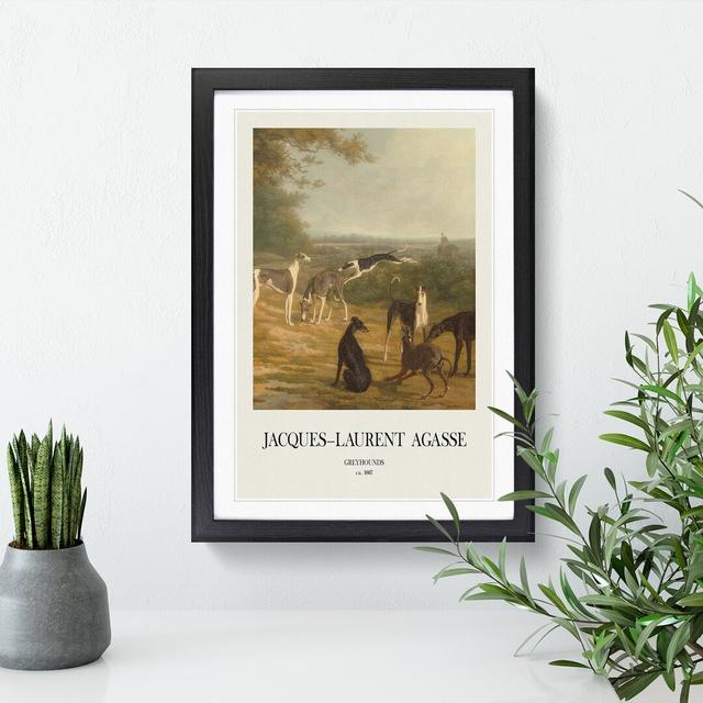 Nine Greyhounds Vol.1 by Jacques-Laurent Agasse - Picture Frame Painting East Urban Home Frame Option: Black, Size: 48cm H x 36cm W x 2cm D on Productcaster.