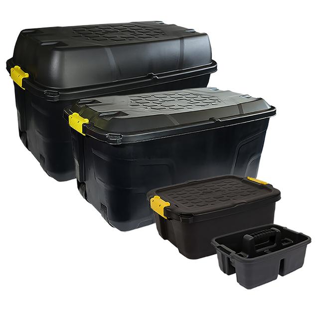 Strata 4 Piece Plastic Storage Boxes Set Rebrilliant on Productcaster.