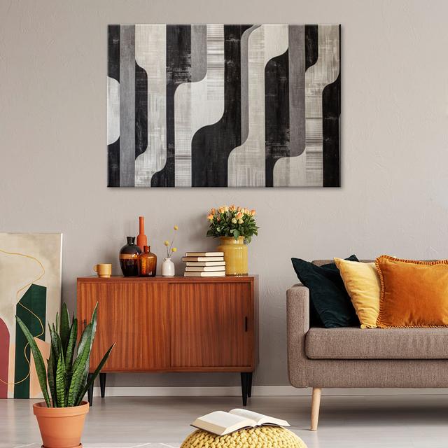 Canvas Print, Retro Grey Abstraction - Wrapped Canvas Print Latitude Run Size: 60cm H x 90cm W on Productcaster.