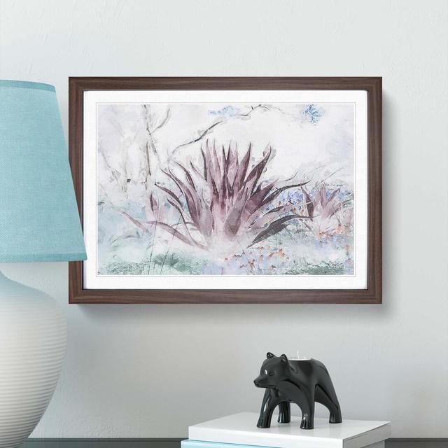 Wild Aloe Vera Succulent in Abstract - Picture Frame Graphic Art Print East Urban Home Frame Option: Walnut, Size: 35cm H x 50cm W x 2cm D on Productcaster.