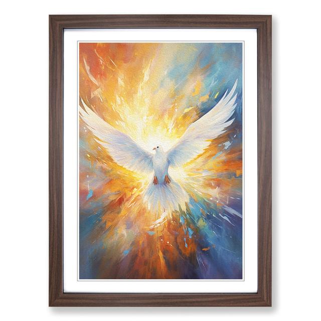 Dove Bird - Print Marlow Home Co. Format: Walnut Framed, Size: 46cm H x 34cm W on Productcaster.