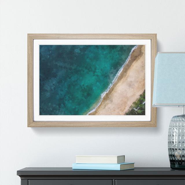 Beach In Toque Pequeno Brazil - Picture Frame Painting East Urban Home Size: 33cm H x 45cm W x 2cm D, Format: Oak on Productcaster.