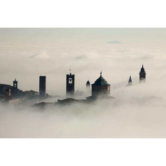 Old town Bergamo Into the fog 17 Stories Size: 60" H x 40" W x 1.8" D on Productcaster.