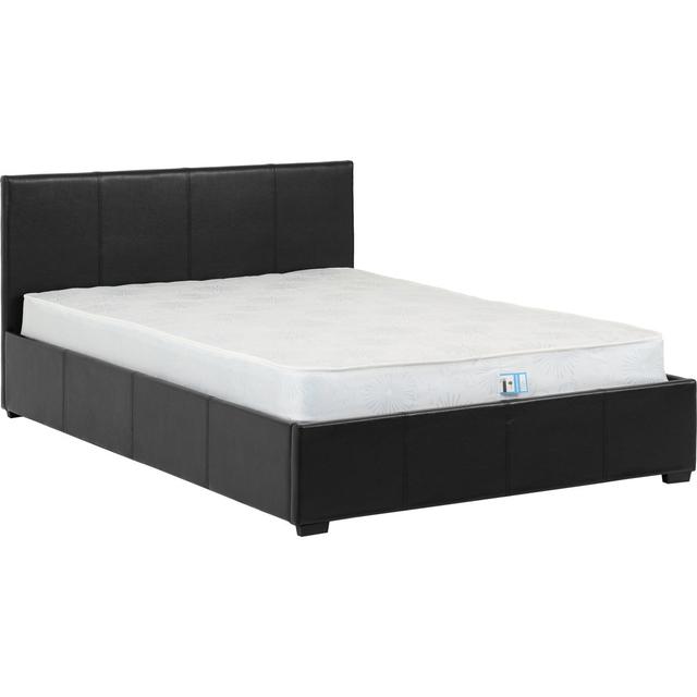 Denzell Upholstered Ottoman Bed Latitude Run Size: Small Double (4'), Colour: Black on Productcaster.