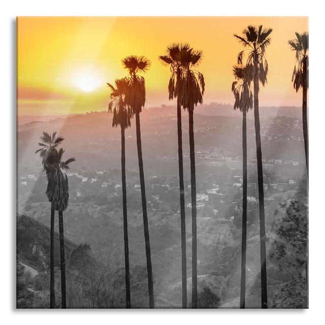 View Of The Hollywood Hills - No Frame Print on Glass 17 Stories Size: 80cm H x 80cm W x 0.4cm D on Productcaster.