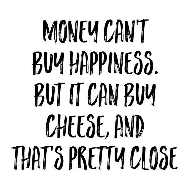 Buy Cheese - Wrapped Canvas Textual Art Print Happy Larry Size: 30cm H x 30cm W x 3.8cm D on Productcaster.