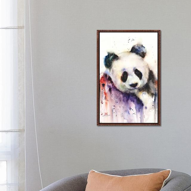 Panda by Dean Crouser - Painting on Canvas Ebern Designs Size: 66.04cm H x 45.72cm W x 3.81cm D, Format: Classic Brown Wood Framed on Productcaster.