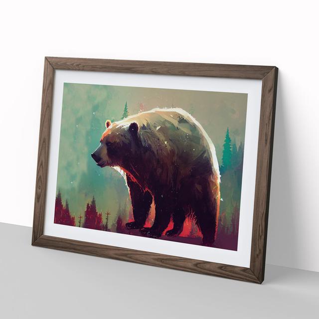 Bear Vol.1 - Picture Frame Graphic Art Alpen Home Size: 25cm H x 34cm W x 2cm D, Format: Walnut on Productcaster.