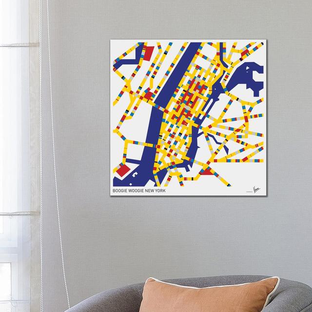 Boogie Woogie New York by Chungkong - Wrapped Canvas Art Prints Williston Forge Size: 66.04cm H x 66.04cm W on Productcaster.