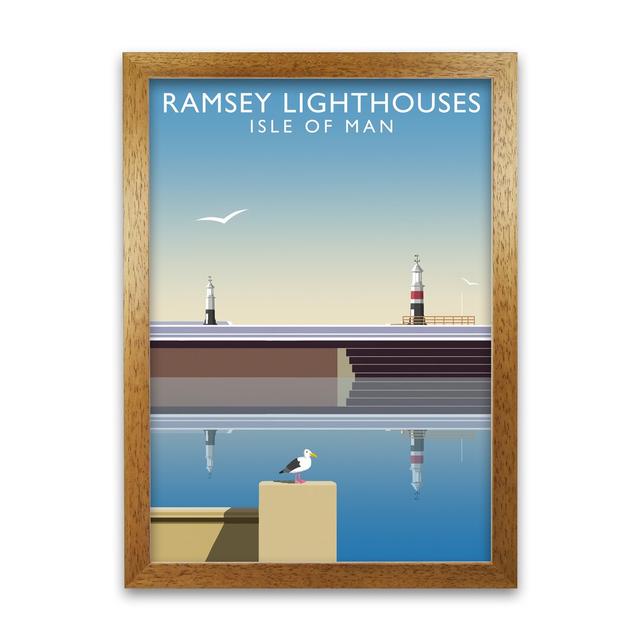 Ramsey Lighthouses Isle of Man by Richard O'Neill - Graphic Art Print on Paper 17 Stories Size: 42 cm H x 29.7 cm W x 3 cm D, Frame Options: Brown on Productcaster.