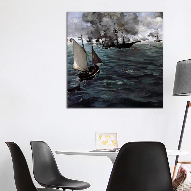 The Battle of the USS Kearsarge & CSS Alabama by Edouard Manet - Wrapped Canvas Painting Longshore Tides on Productcaster.