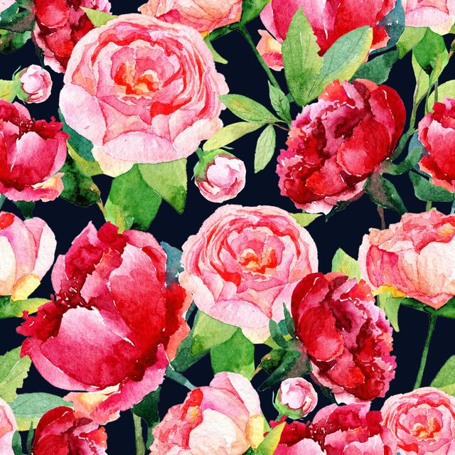 Voorheesville Peonies And Leaves - Wrapped Canvas Painting ClassicLiving Size: 76cm H x 76cm W x 3.8cm D on Productcaster.