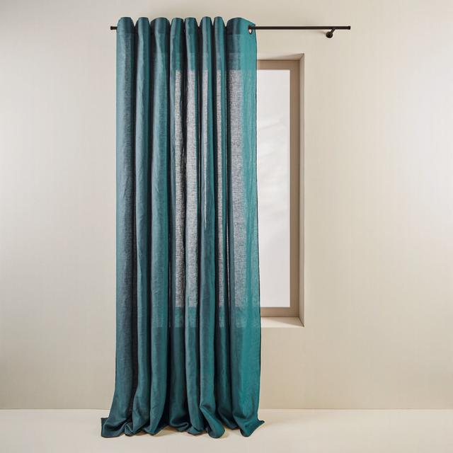 Eyelet Semi Sheer Curtain Madura Colour: Blue, Panel Size: 140 x 350cm on Productcaster.