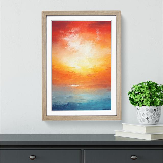 Sunset Abstract No.3 - Print Marlow Home Co. Frame Colour: Oak, Size: 46cm H x 34cm W x 2cm D on Productcaster.