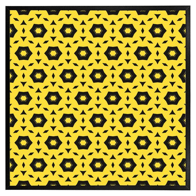 Brickendon Yellow & Black Geometric Pattern - Single Picture Frame Art Prints Latitude Run Frame Colour: Black Framed, Size: 31cm H x 31cm W x 4cm D on Productcaster.