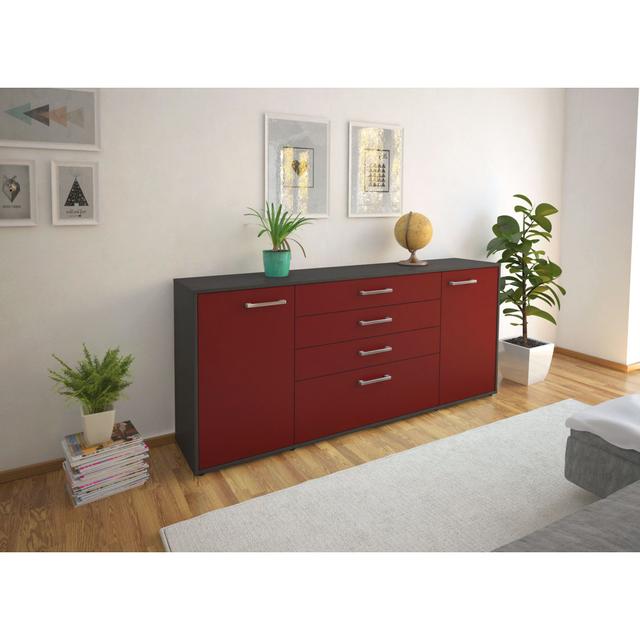 180cm Wide 3 Drawer Sideboard 17 Stories Colour: Bordeaux/Anthracite on Productcaster.