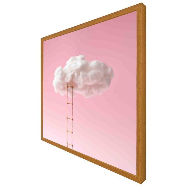 Atonio Ladder To The Cotton Clouds - Single Picture Frame Print Latitude Run Size: 76cm H x 76cm W x 4cm D, Frame Colour: Oak on Productcaster.