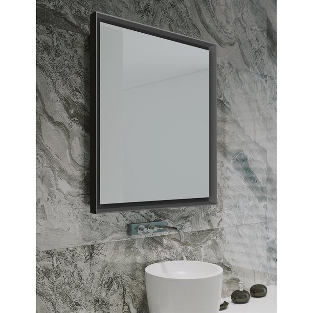 Chiarell Bathroom Mirror Ebern Designs Finish: Black, Size: 90cm H x 75cm W on Productcaster.