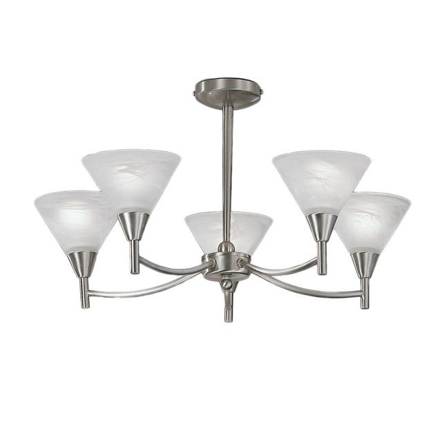 Millicent 5 Light Semi Flush Mount Ophelia & Co. Finish: Satin Nickel on Productcaster.