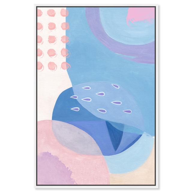 Abstract Contemporary Baby Brush Strokes, Modern Pink And Blue Canvas Wall Art Print For Girl''s Room Oliver Gal Format: White Framed, Size: 137.16cm on Productcaster.