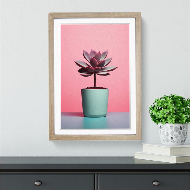 Succulent Minimalism - Single Picture Frame Art Prints on Wood World Menagerie Size: 46cm H x 34cm W x 2cm D, Frame Colour: Oak on Productcaster.