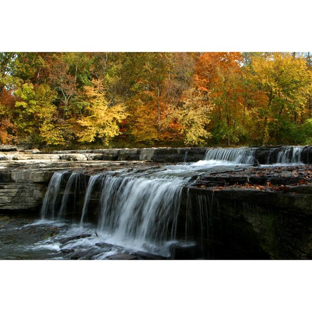 Copenhagan Autumn Leaves And Waterfall by Jfybel - Wrapped Canvas Photograph Alpen Home Size: 51cm H x 76cm W x 3.8cm D on Productcaster.