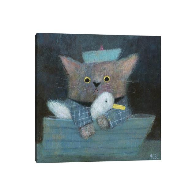 The Cat And The Duck In The Boat-1PC3 Happy Larry Size: 45.72cm H x 45.72cm W x 1.91cm D on Productcaster.