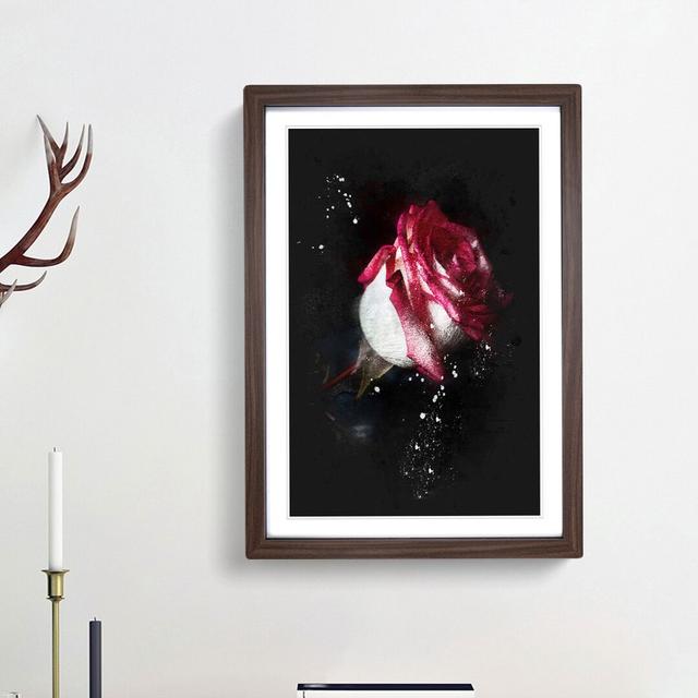 'Pink Rose' - Picture Frame Graphic Art Print East Urban Home Frame Option: Walnut Framed, Size: 33cm H x 24cm W x 2cm D on Productcaster.