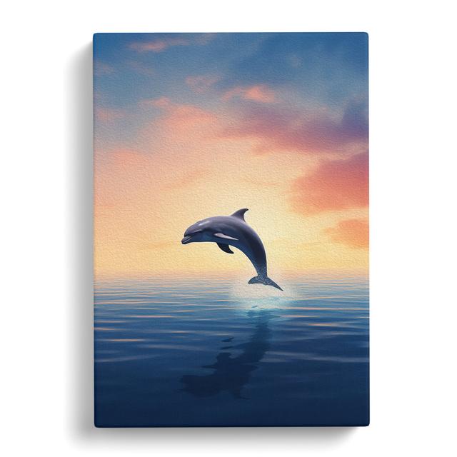 Dolphin Minimalism Art House of Hampton Size: 60cm H x 40cm W x 3cm D on Productcaster.