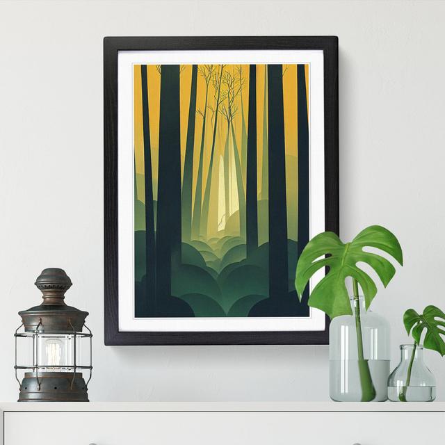 FRM-V0523-984X Forest Art Deco Style - Picture Frame Graphic Art Alpen Home Format: Oak Framed, Size: 34cm H x 25cm W on Productcaster.