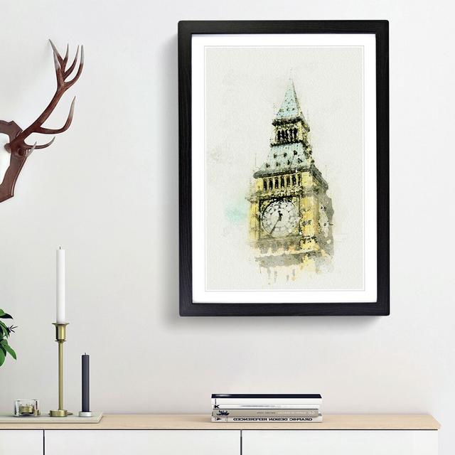 Big Ben in Abstract - Picture Frame Graphic Art Print East Urban Home Frame Option: Black Framed, Size: 36cm H x 27cm W x 2cm D on Productcaster.