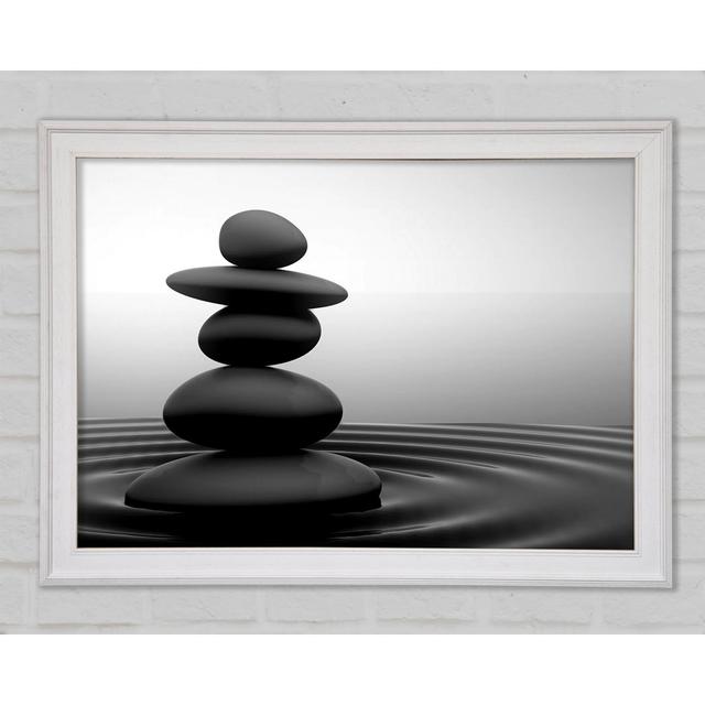 Zen Stones Framed Print Ebern Designs Size: 59.7cm H x 84.1cm W x 1.5cm D on Productcaster.