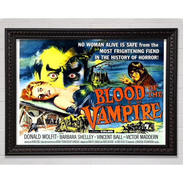 Blood Of The Vampire Poster 2 Framed Print Happy Larry Format: Black/Walnut Framed Paper, Size: 84.1cm H x 118.9cm W x 3cm D on Productcaster.