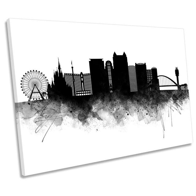 Orlando Abstract City Skyline - Wrapped Canvas Graphic Art Ebern Designs Size: 91.4 cm H x 137.2 cm W on Productcaster.