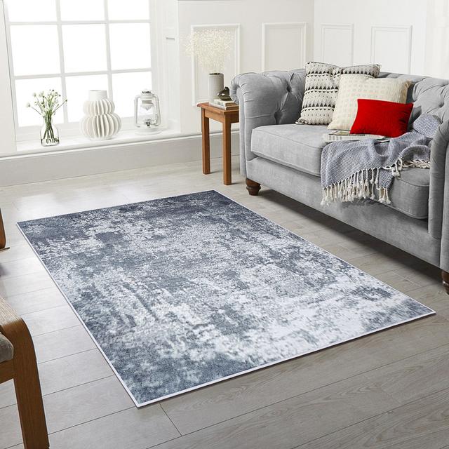 Abtin Abstract Machine Woven Black Area Rug Borough Wharf Rug Size: Rectangle 120 x 170cm on Productcaster.