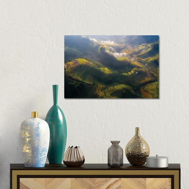 Rice Terrace In Sunshine by Trung Pham - Gallery-Wrapped Canvas Giclée on Canvas iCanvas Format: No Frame, Size: 30.48cm H x 45.72cm W x 1.91cm D on Productcaster.