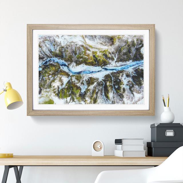 Mountain Ravine in Iceland - Picture Frame Painting East Urban Home Size: 36cm H x 48cm W x 2cm D, Frame Option: Oak Framed on Productcaster.