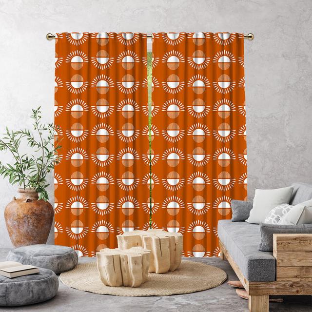 Gardinen-Set Boho Room, halbtransparent (Set of 2) Lilijan Home & Curtain Vorhanggröße: 140 x 225 cm, Vorhang-Farbe: Dunkelorange on Productcaster.