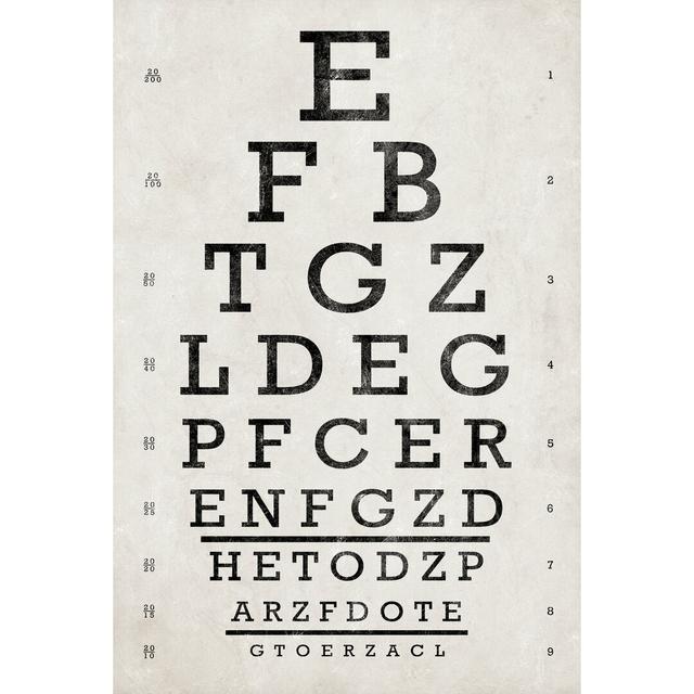 Vintage Eye Chart Maturi Size: 76cm H x 51cm W on Productcaster.