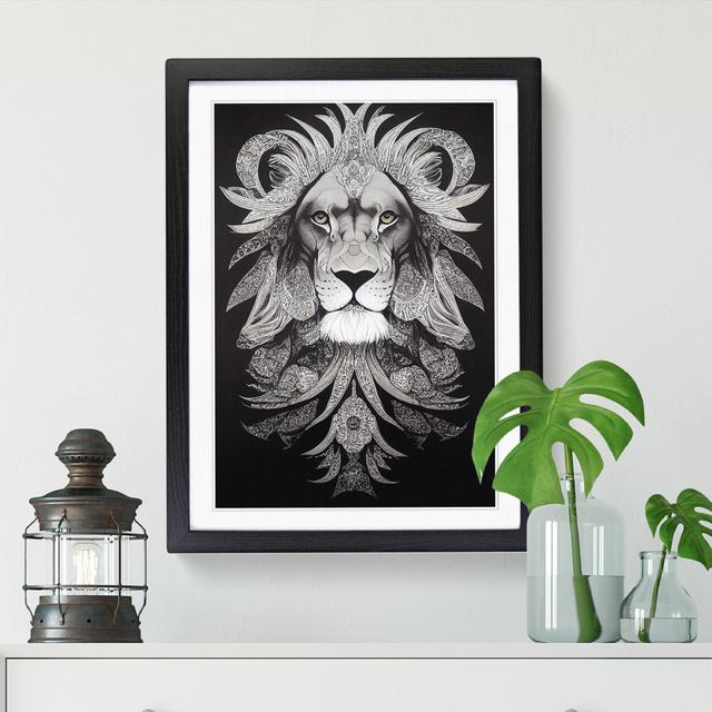 Lion Paisley - Picture Frame Print Big Box Art Size: 34cm H x 25cm W x 2cm D, Format: Black on Productcaster.