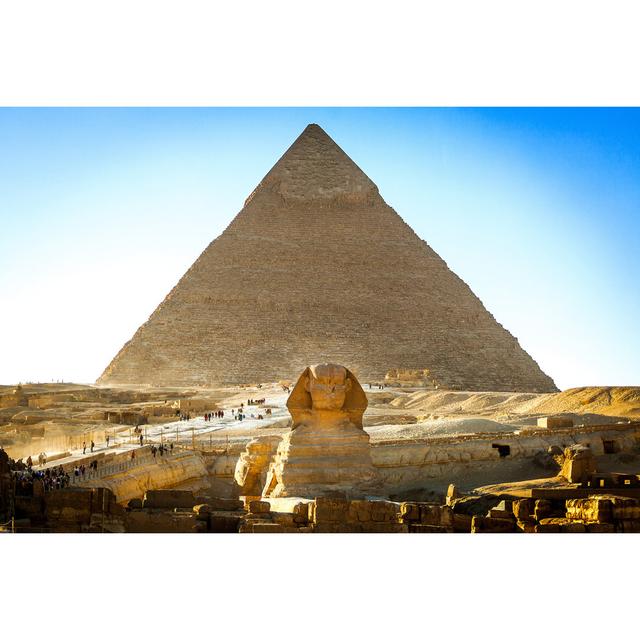 Griffithville Egyptian Sphinx With A Pyramid by GummyBone - Wrapped Canvas Photograph Natur Pur Size: 61cm H x 91cm W x 3.8cm D on Productcaster.