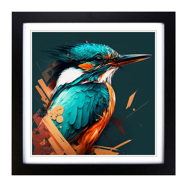 Kingfisher Graphic Art - Single Picture Frame Art Prints on Wood Marlow Home Co. Frame Colour: Black on Productcaster.