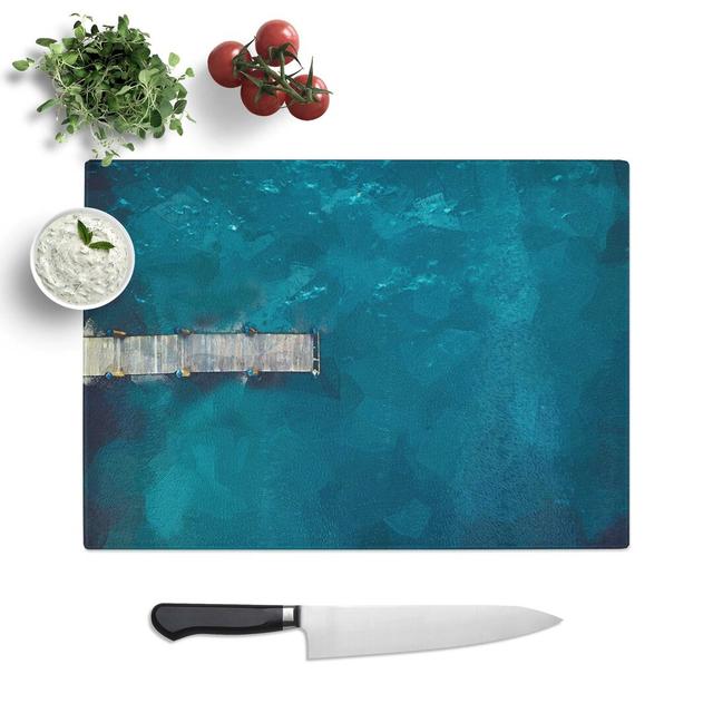 Tempered Glass Boat Jetty in Marco Island Chopping Board East Urban Home Size: 39 cm W x 28.5 cm L on Productcaster.