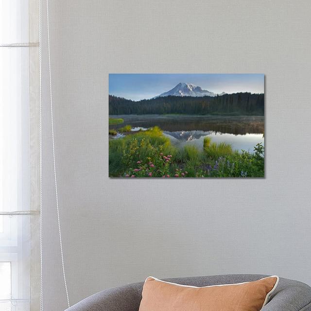 Mount Rainier And Reflection Lake, Mount Rainier National Park by Tim Fitzharris - Wrapped Canvas Print Alpen Home Size: 45.72cm H x 66.04cm W x 3.81c on Productcaster.