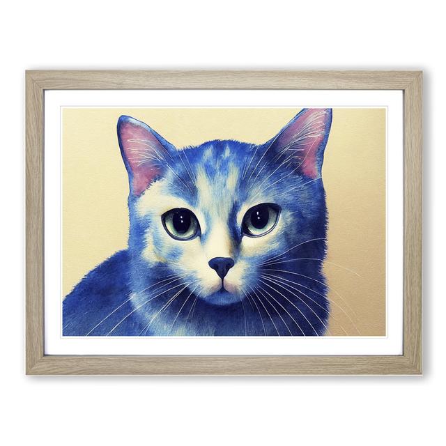 Watercolour Cat Vol.2 - Picture Frame Graphic Art 17 Stories Size: 34cm H x 46cm W x 2cm D, Frame Colour: Oak on Productcaster.