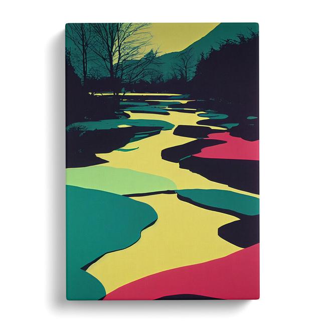 Colourful Stream - Wrapped Canvas Graphic Art Alpen Home Size: 76cm H x 50cm W x 3cm D on Productcaster.