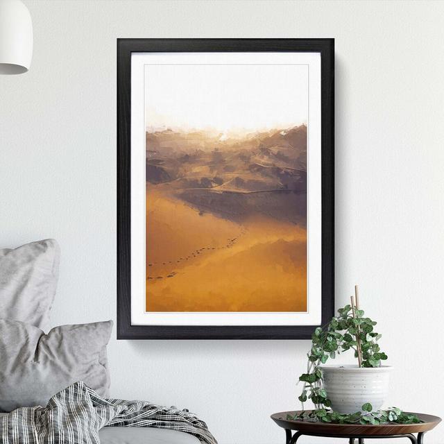 Trail on the Desert in Abstract - Picture Frame Graphic Art Print East Urban Home Size: 50cm H x 35cm W x 2cm D, Frame Option: Black on Productcaster.