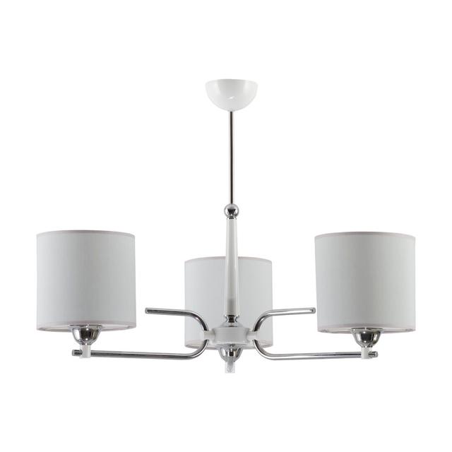 Klem 3-Light Shaded Chandelier Rosalind Wheeler Finish: Chrome/White on Productcaster.