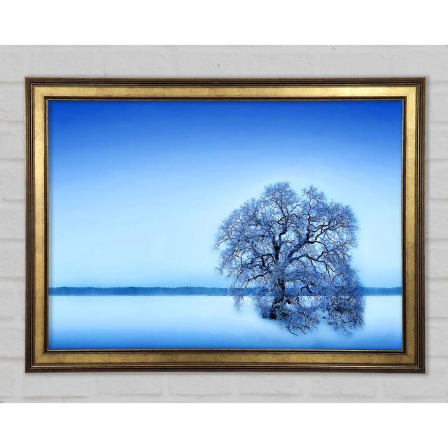 Blue Winter Tree - Print Ebern Designs Size: 21cm H x 29.7cm W x 1.5cm D on Productcaster.